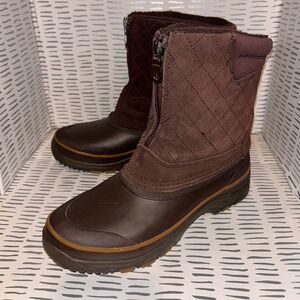 Bass Cordova‎ Women Brown Quilted Suede Waterproof Winter Duck Boots Size 7